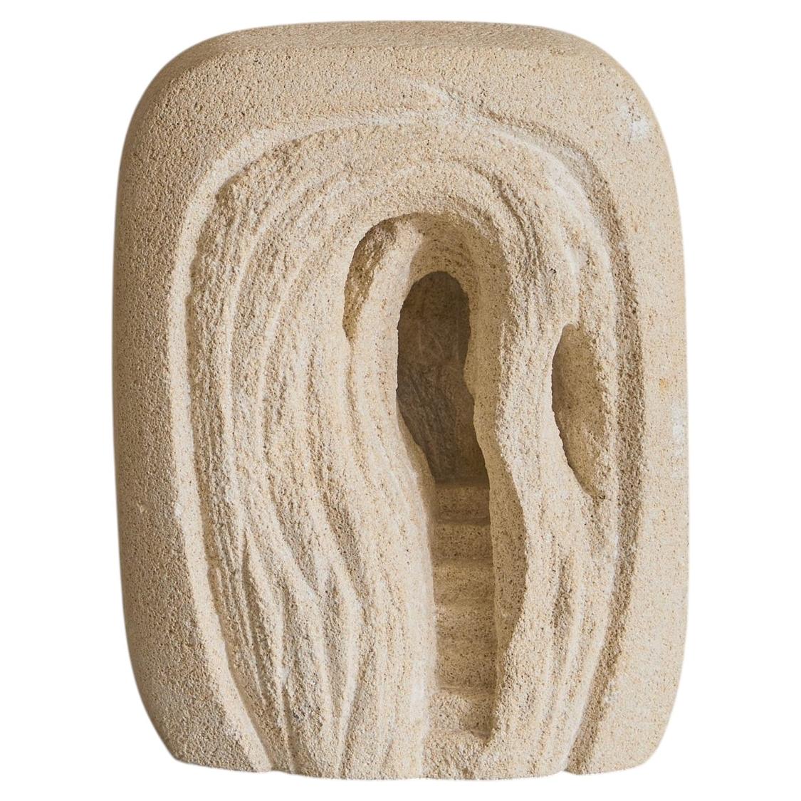 French Limestone Table Lamp by Arsène Galisson, 1970s For Sale