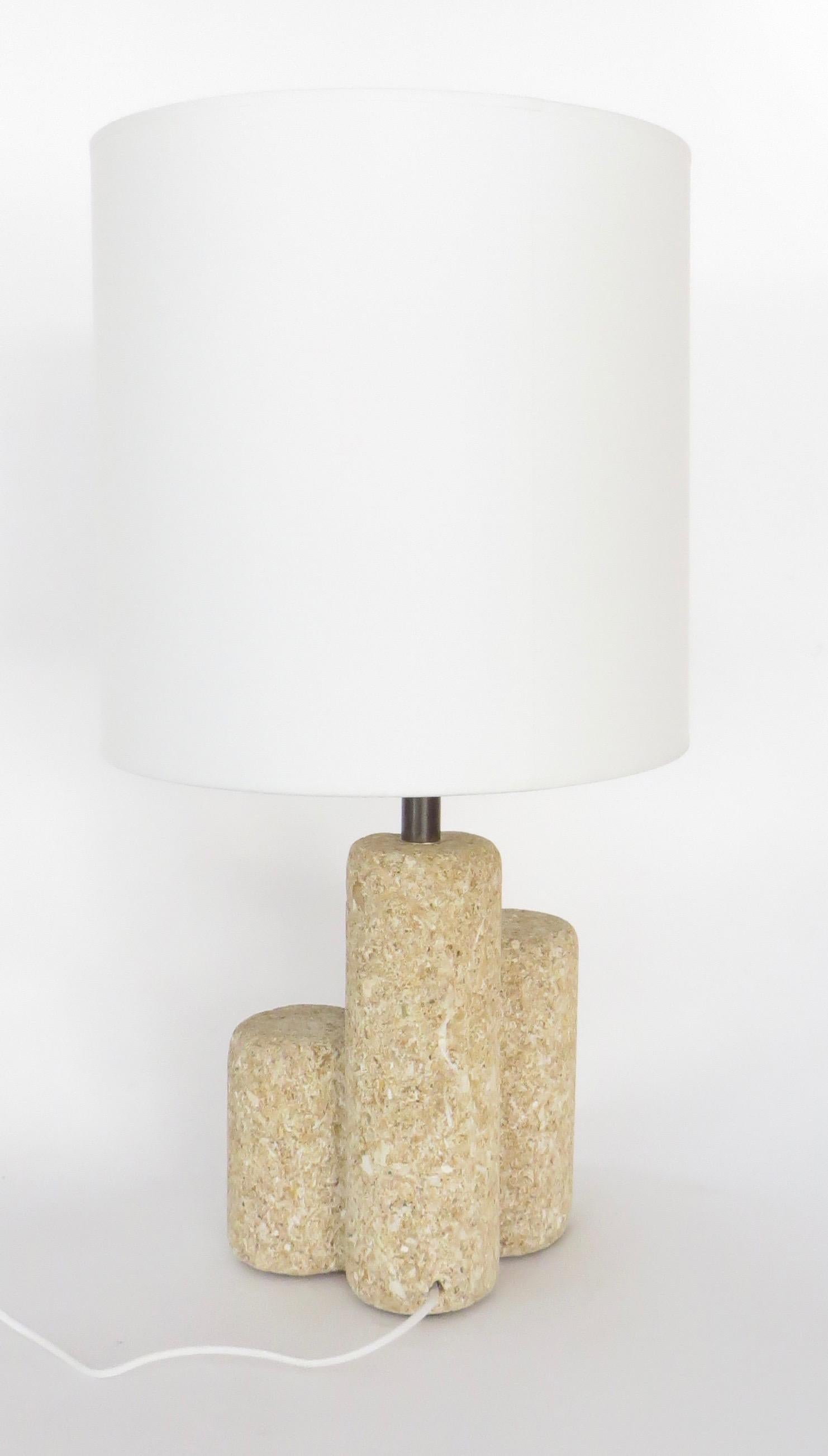 French Limestone Table Lamp with Four Columns in the Style of Albert Tormos 5