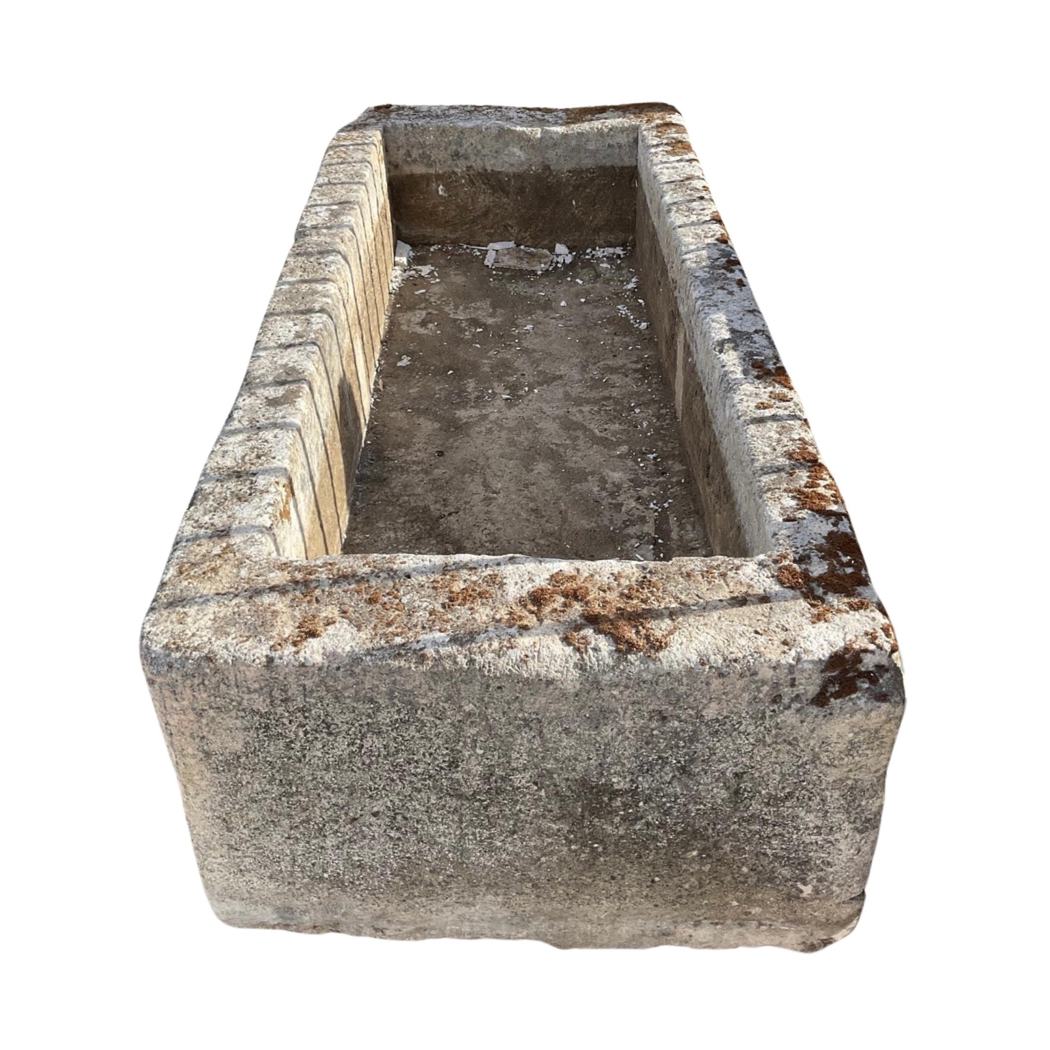 18th Century and Earlier French Limestone Trough For Sale