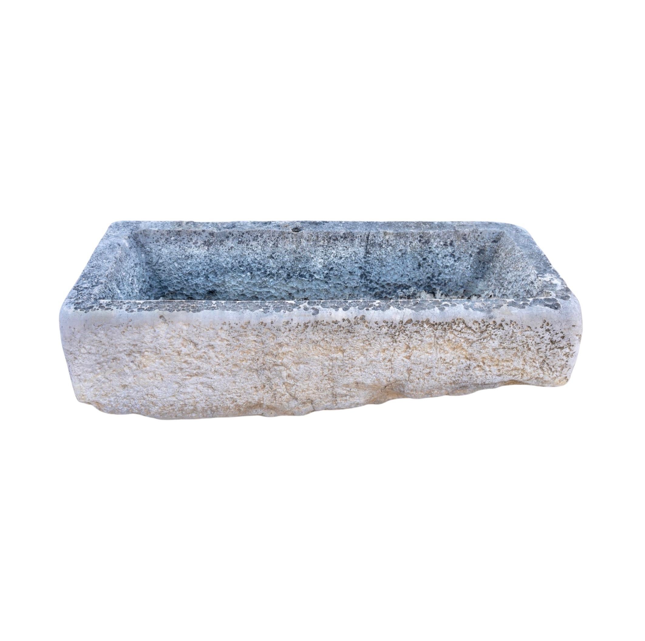 Late 19th Century French Limestone Trough For Sale