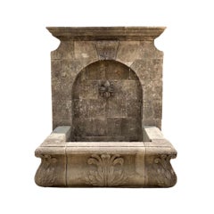 French Limestone Wall Fountain