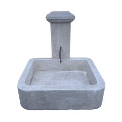 Contemporary French Limestone Wall Fountain