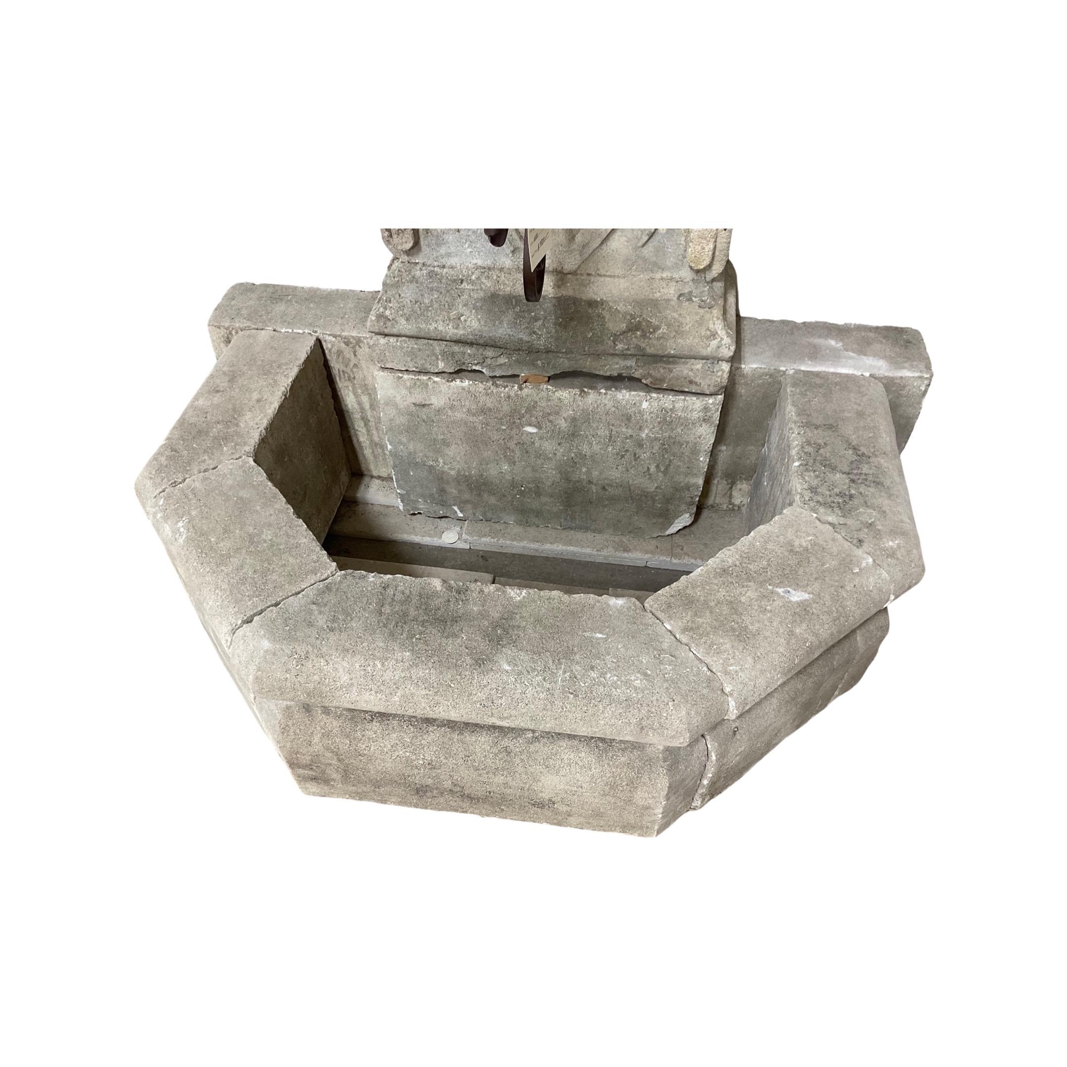 French Limestone Wall Fountain For Sale 2