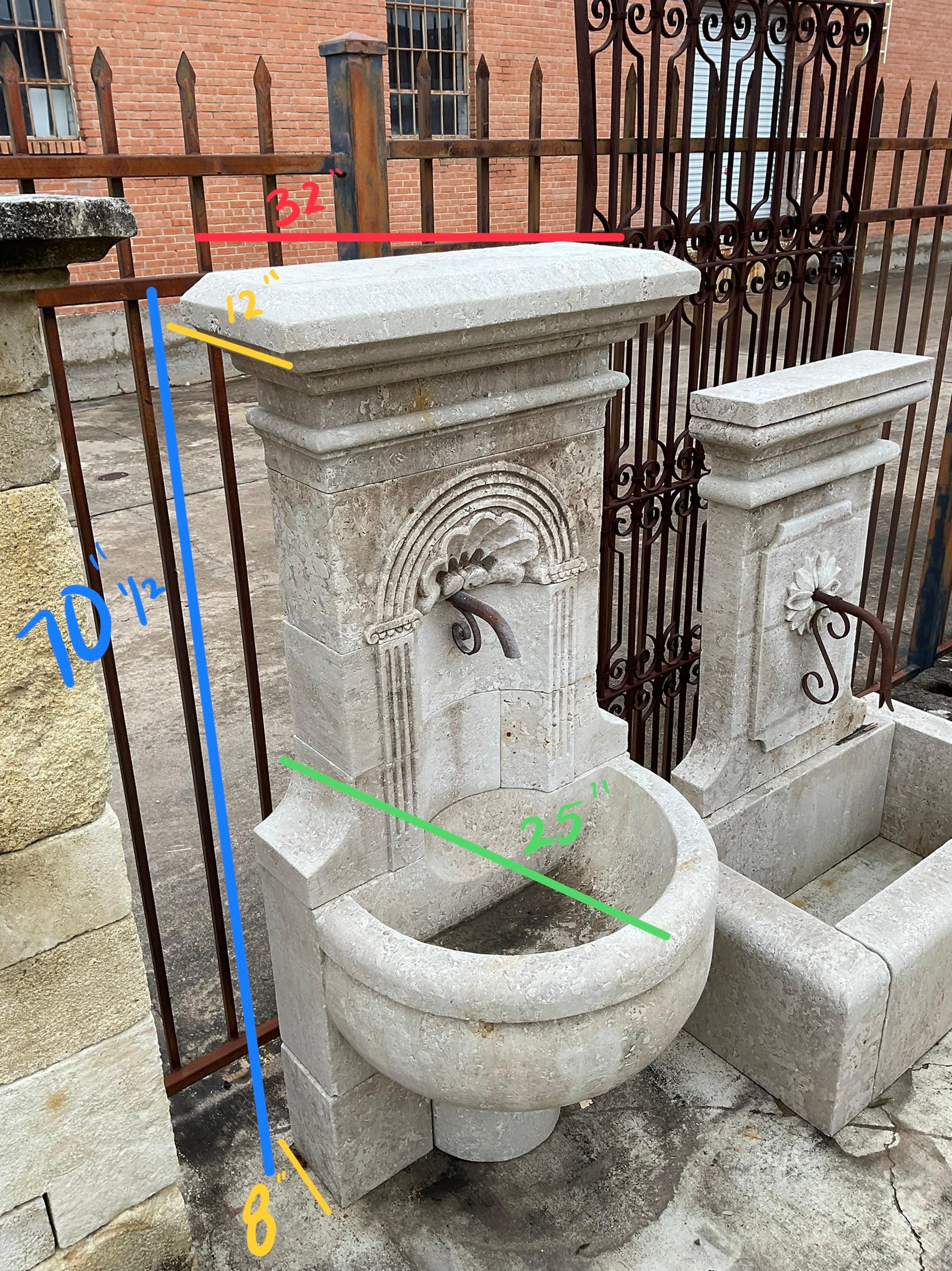French Limestone Wall Fountain For Sale 3