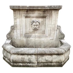 Used French Limestone Wall Fountain