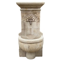 Used French Limestone Wall Fountain