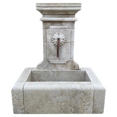 Contemporary French Limestone Wall Fountain