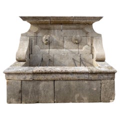 French Limestone Wall Fountain