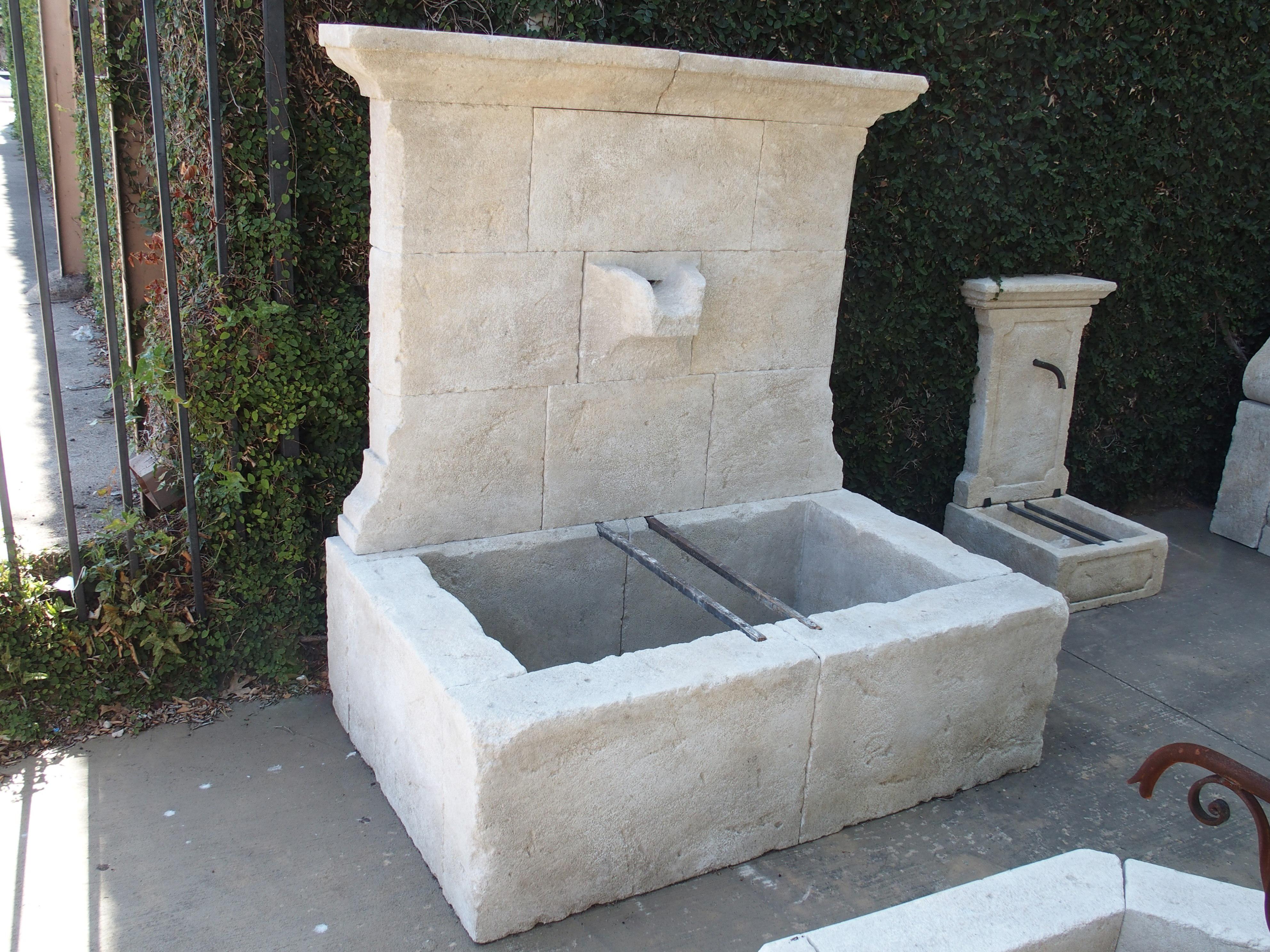 French Limestone Wall Fountain with Carved Stone Spout 7