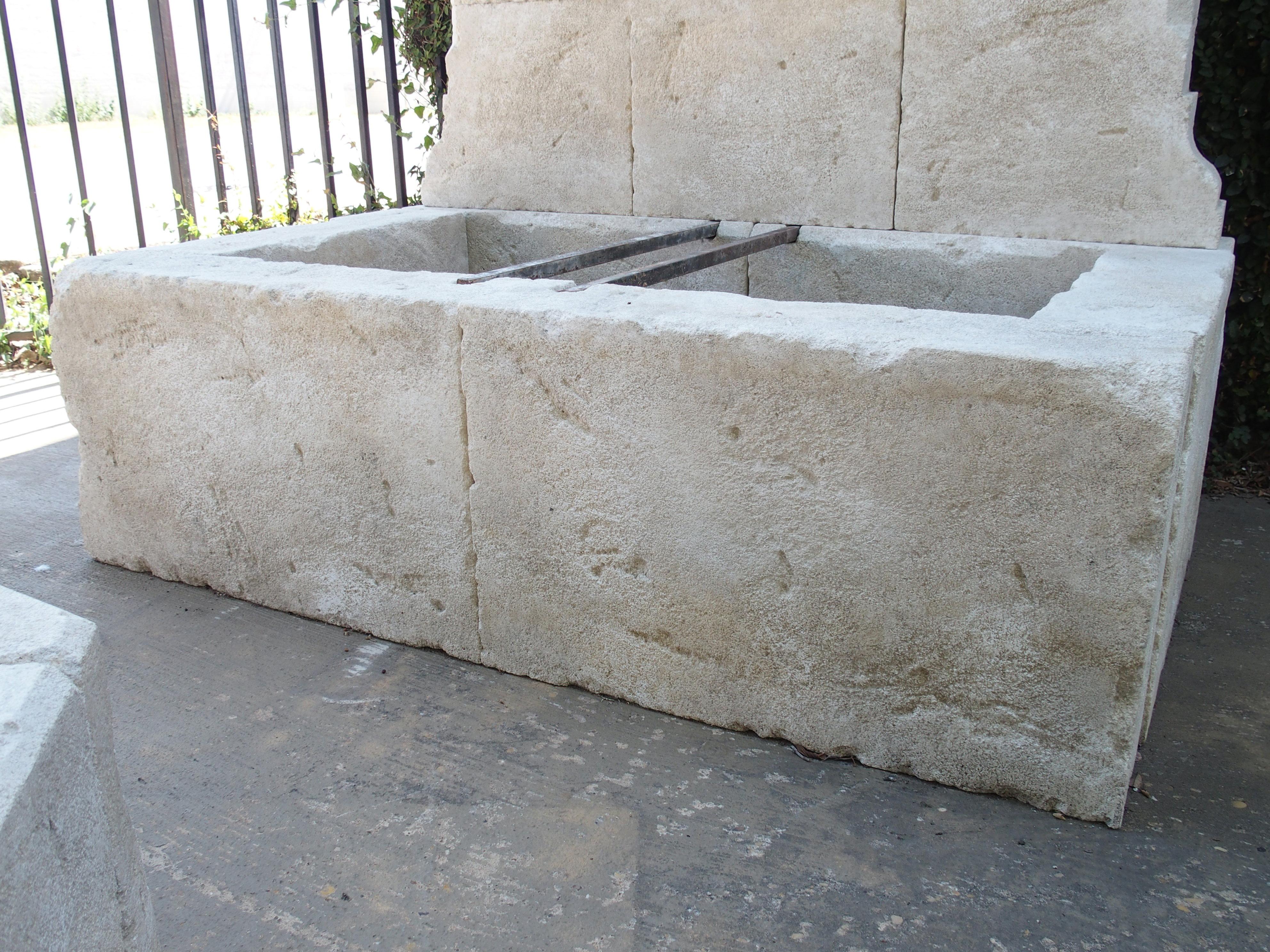 French Limestone Wall Fountain with Carved Stone Spout 4