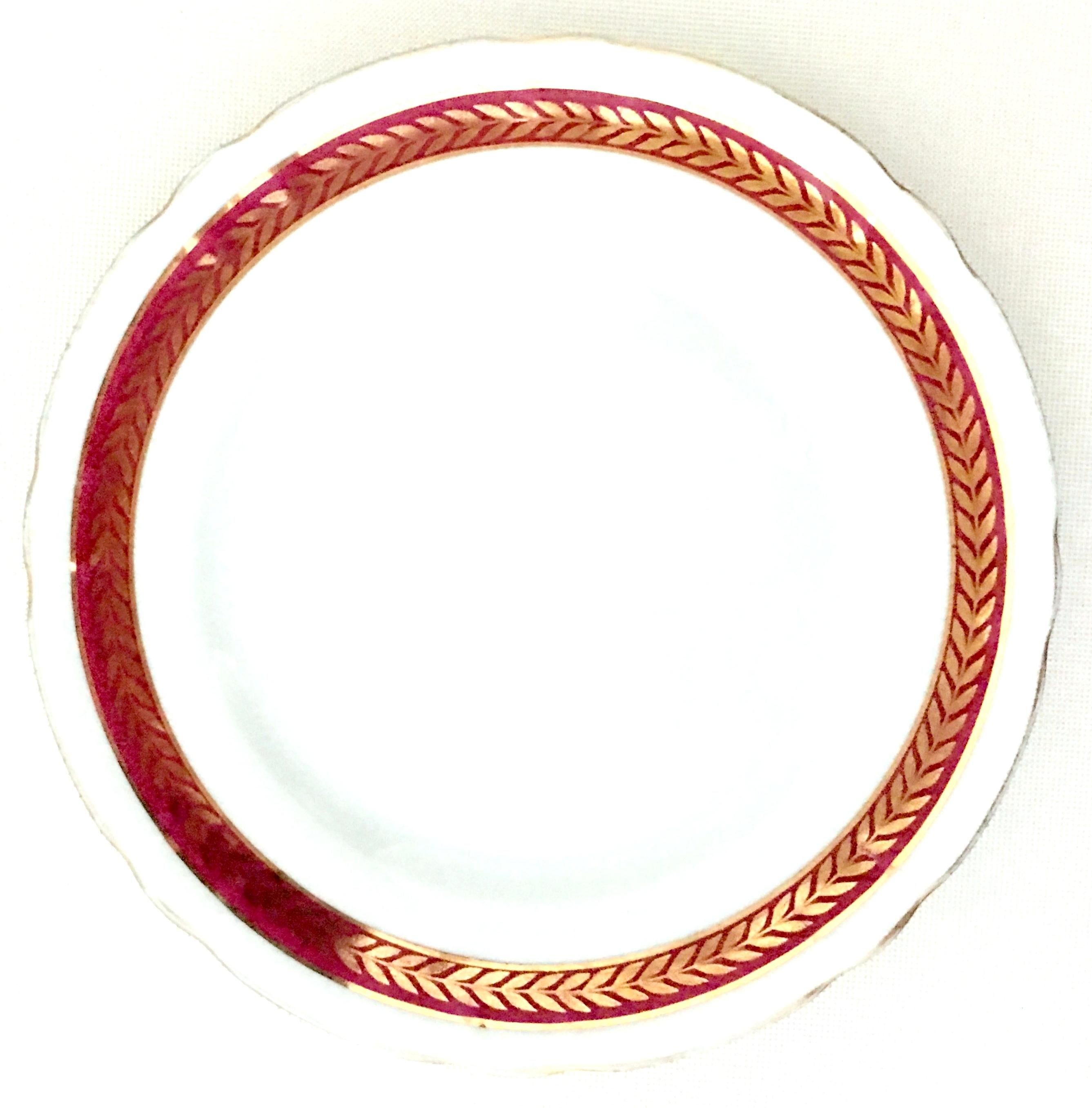 French Limoge 22-Karat Gold Hand-Painted Dinnerware Set/31 2