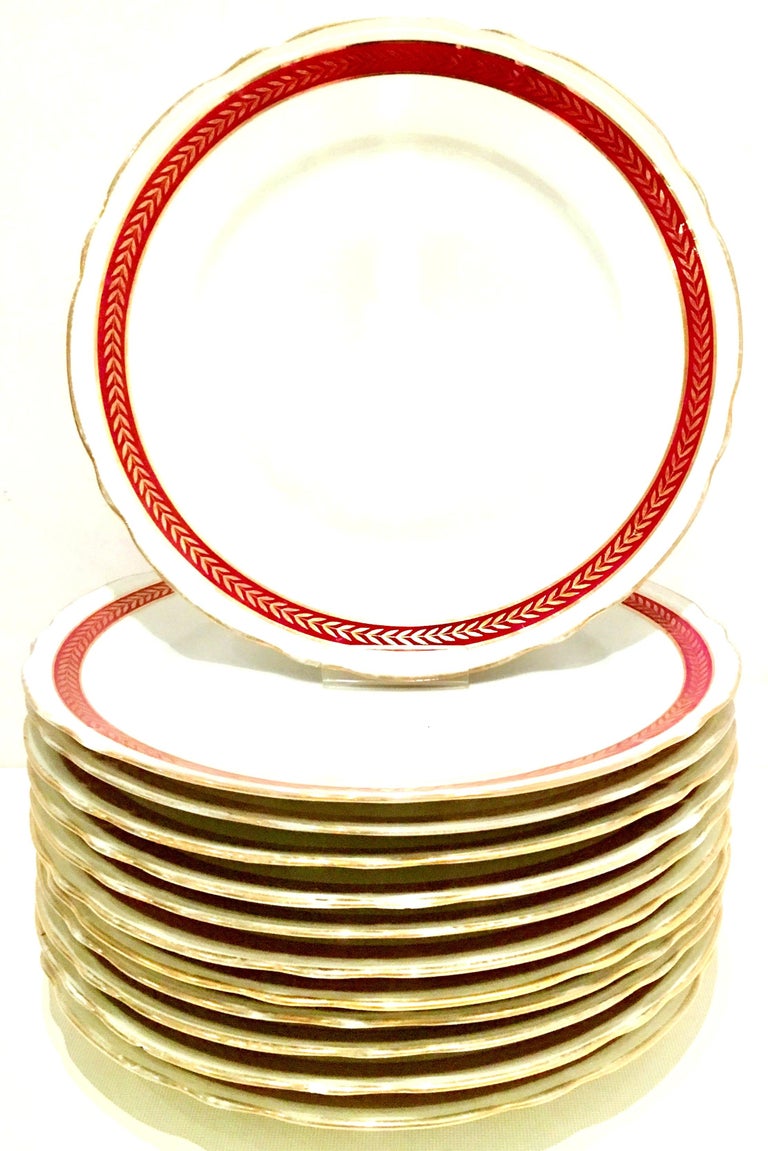 French Limoge 22Karat Gold HandPainted Dinnerware Set/31 at 1stDibs