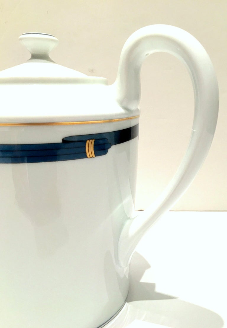French Limoge Art Deco Style Porcelain Tea/Coffee Pot By, Christofle