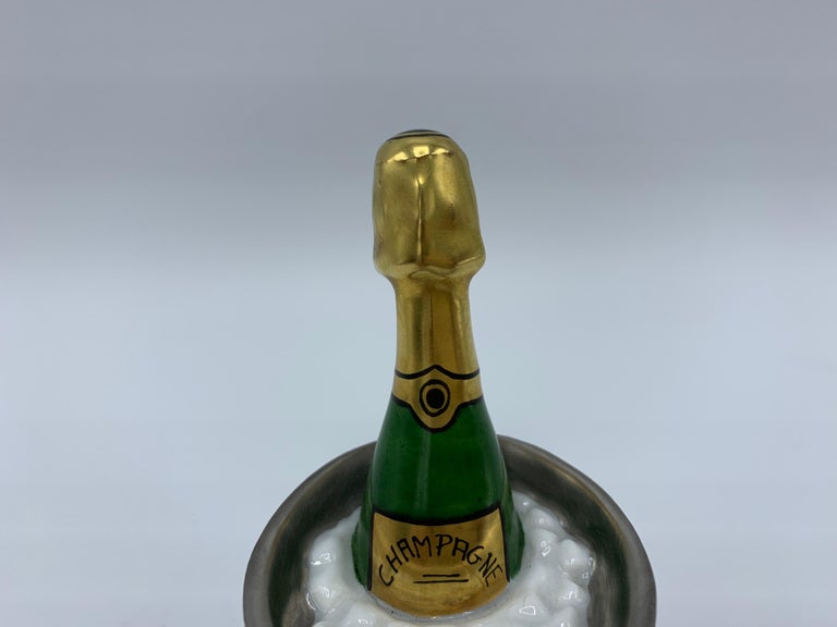 French Limoges Champagne Bottle and Bucket Box at 1stDibs