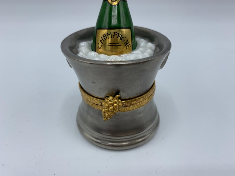 French Limoges Champagne Bottle and Bucket Box at 1stDibs