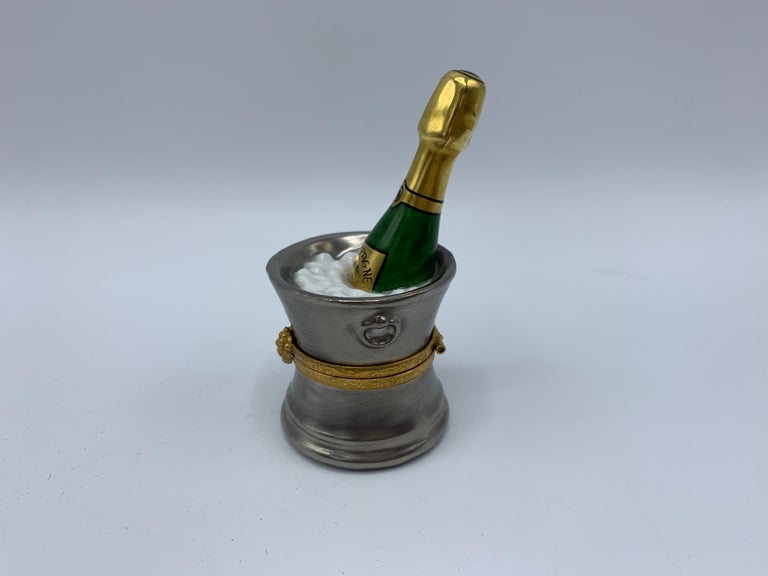 French Limoges Champagne Bottle and Bucket Box at 1stDibs