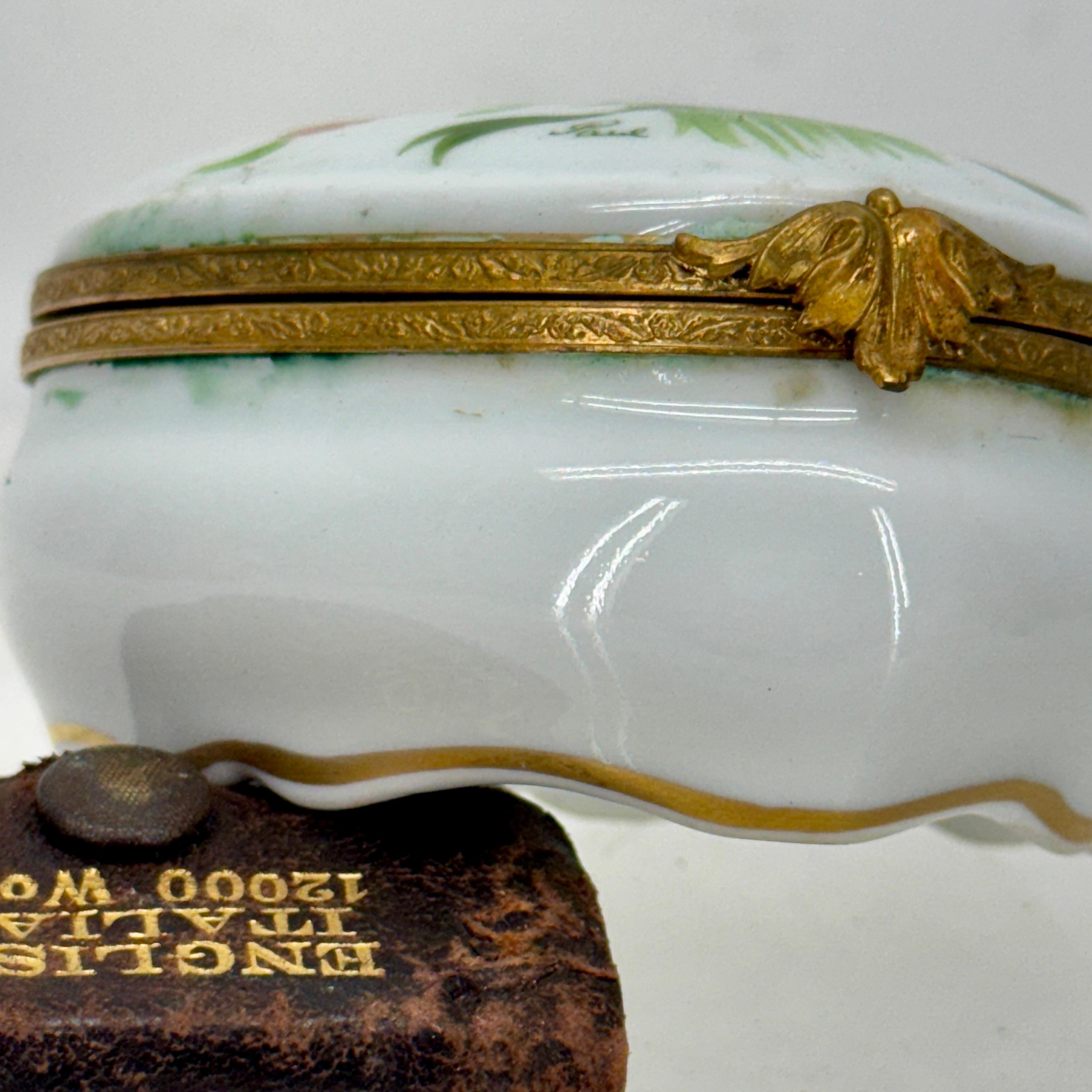 French Limoges Heart Shaped Floral Trinket Box For Sale 7