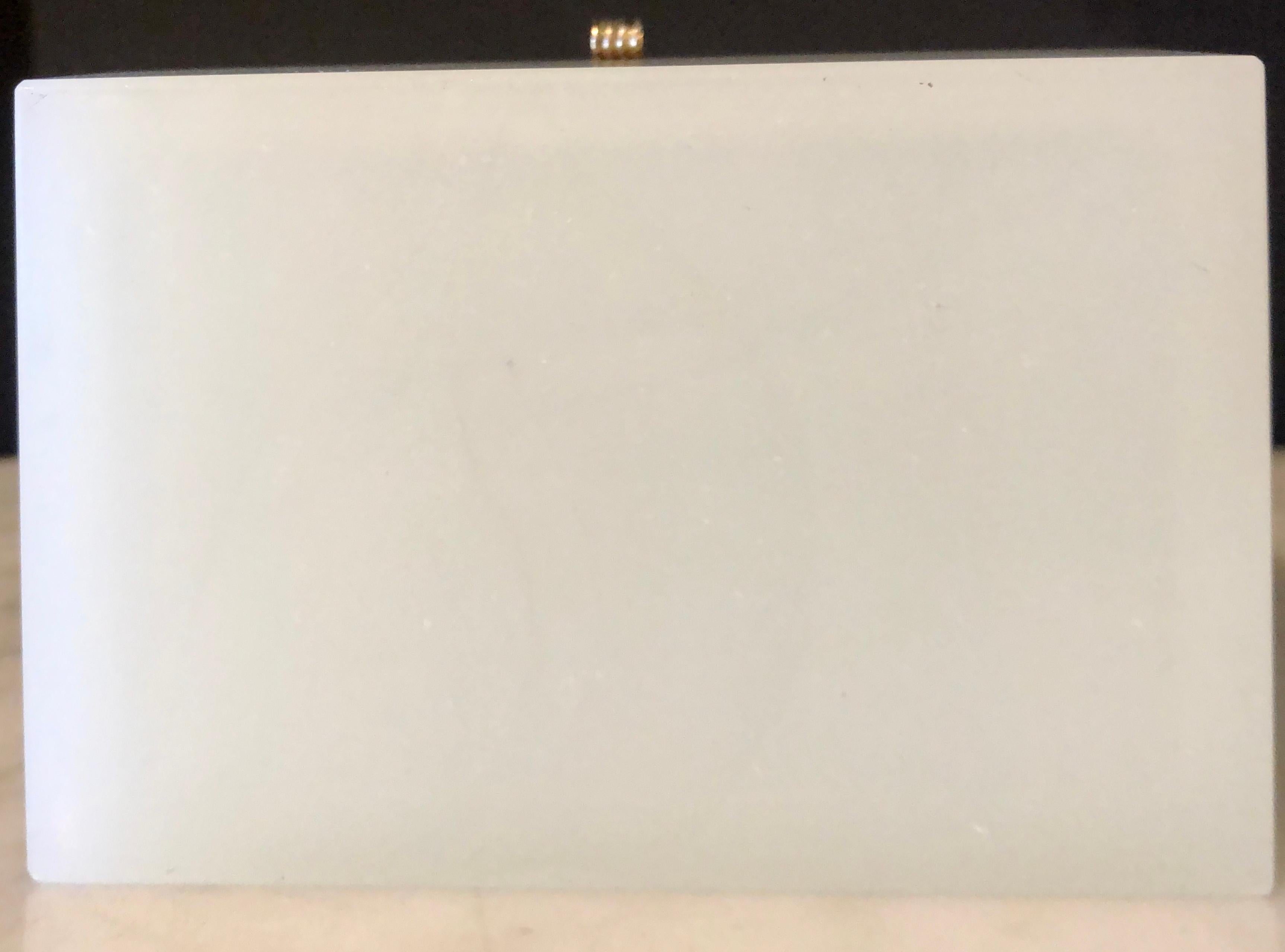 French Limoges Opalescent Glass Vanity Casket Box with Porcelain Plaque 7