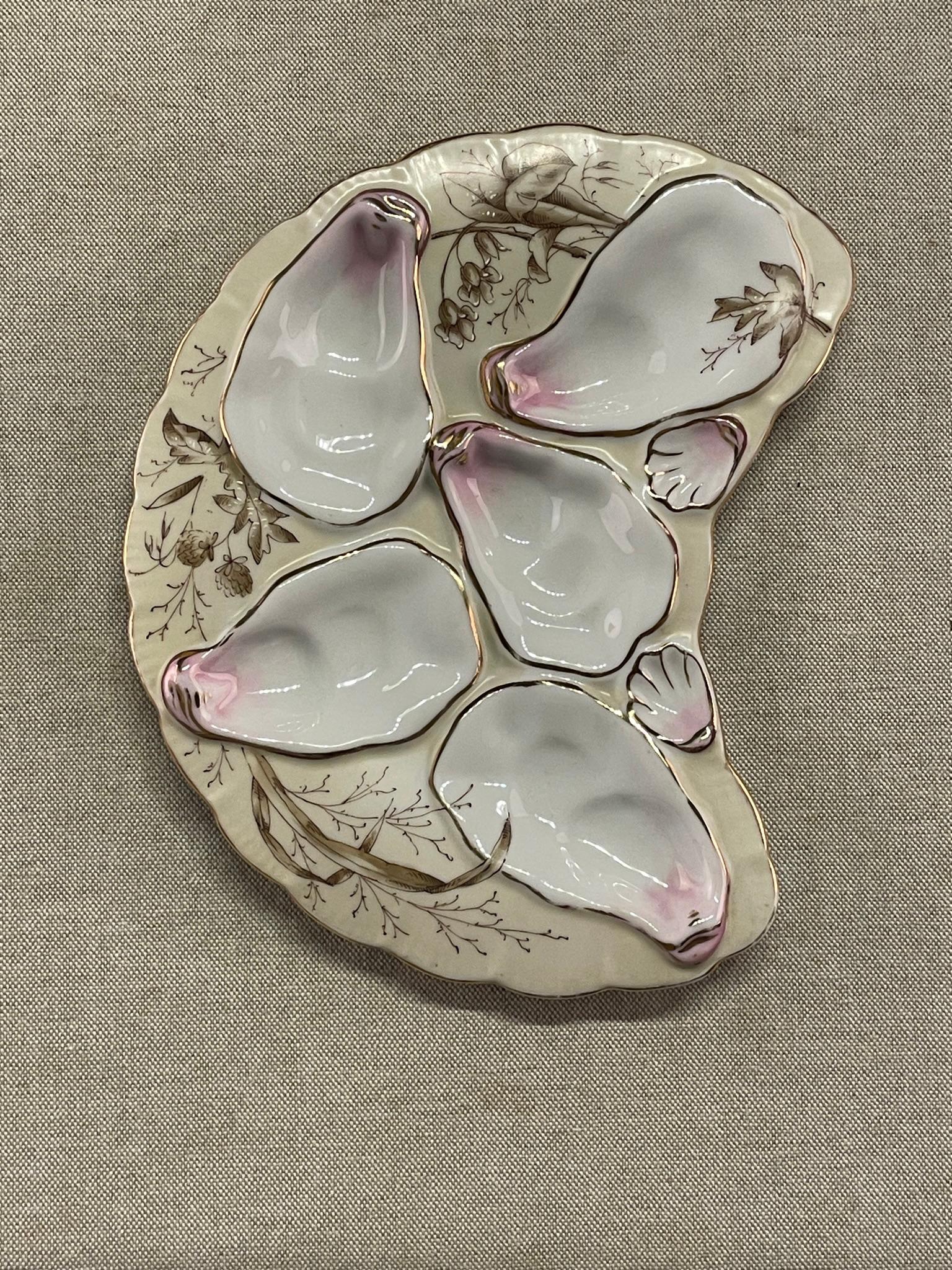 20th Century French Limoges Oyster Plates, a Pair For Sale