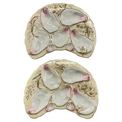 French Limoges Oyster Plates, a Pair
