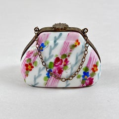 French Limoges Porcelain Handbag Trinket Box