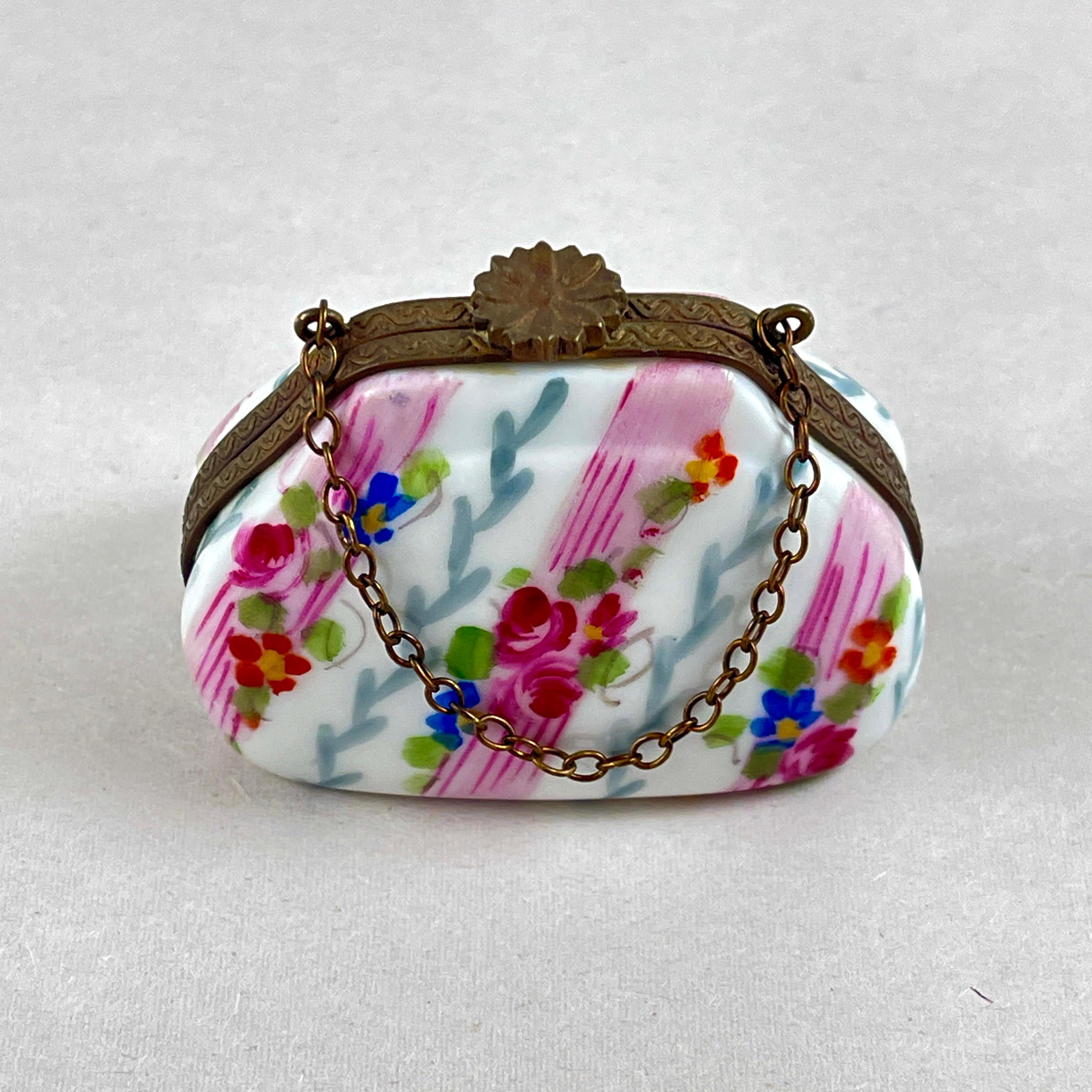 Caja de baratijas de bolso de porcelana francesa de Limoges Estilo internacional