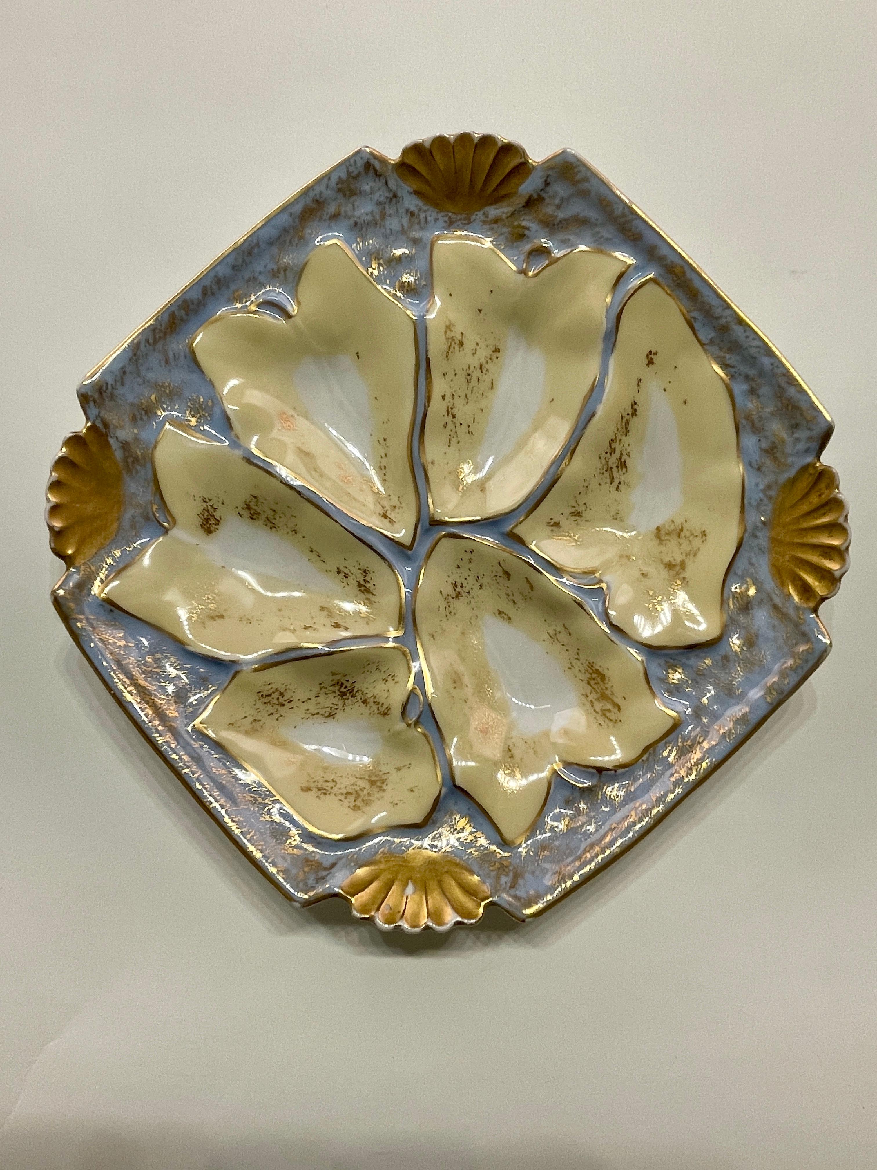 Provincial français Assiette à huîtres en porcelaine de Limoges en vente