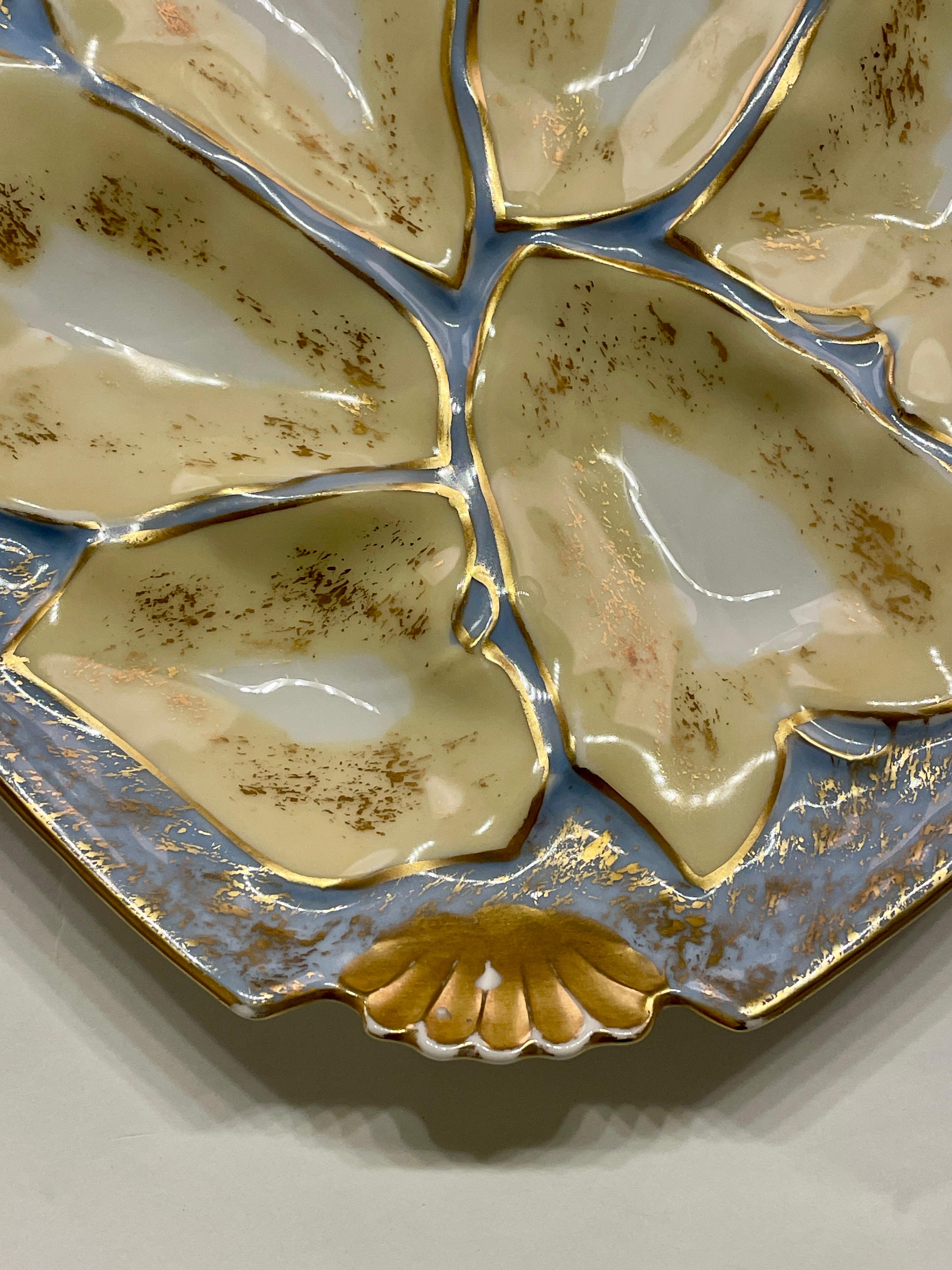 Européen Assiette à huîtres en porcelaine de Limoges en vente