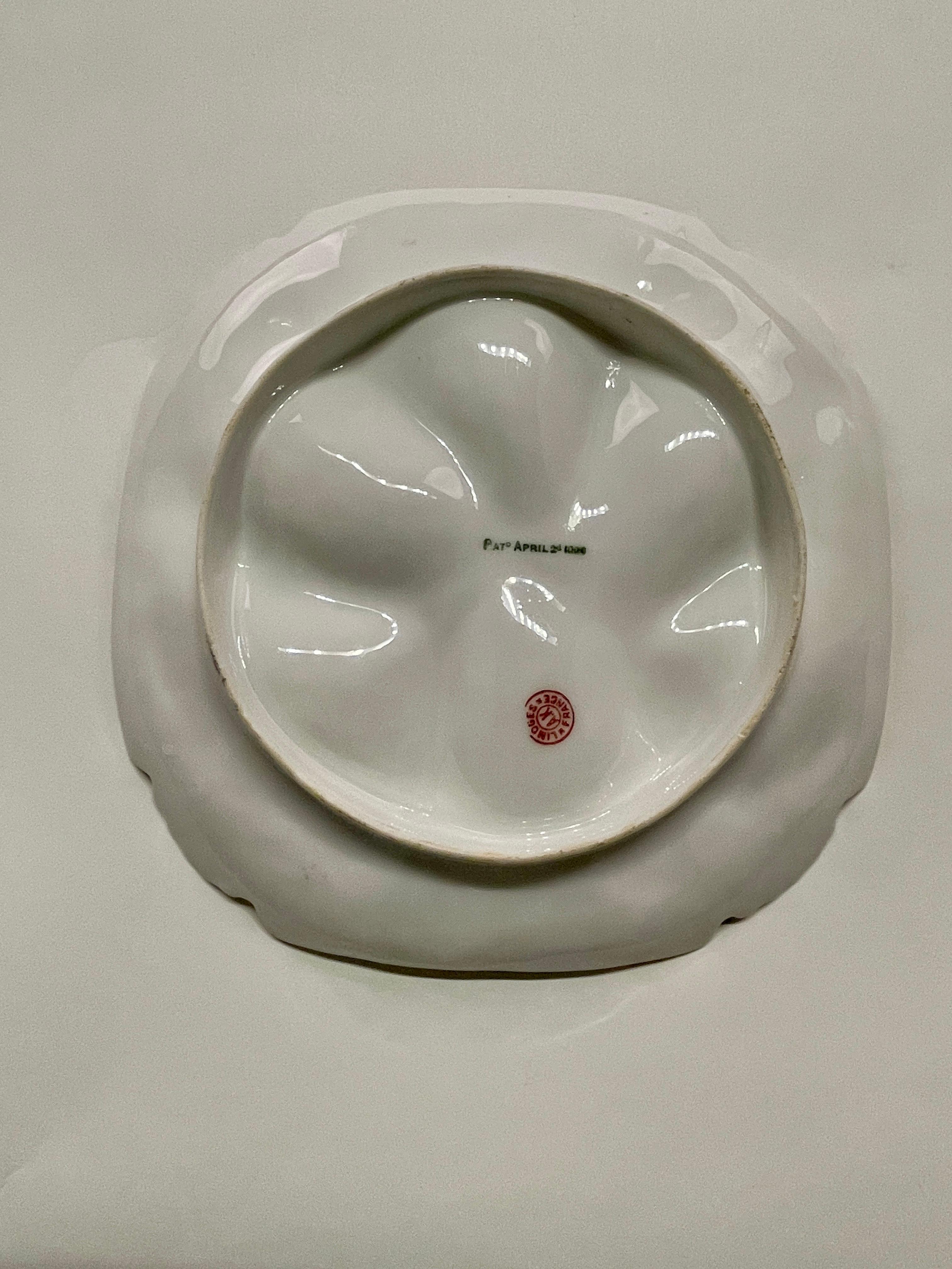 French Limoges Porcelain Oyster Plate In Good Condition For Sale In Winter Park, FL