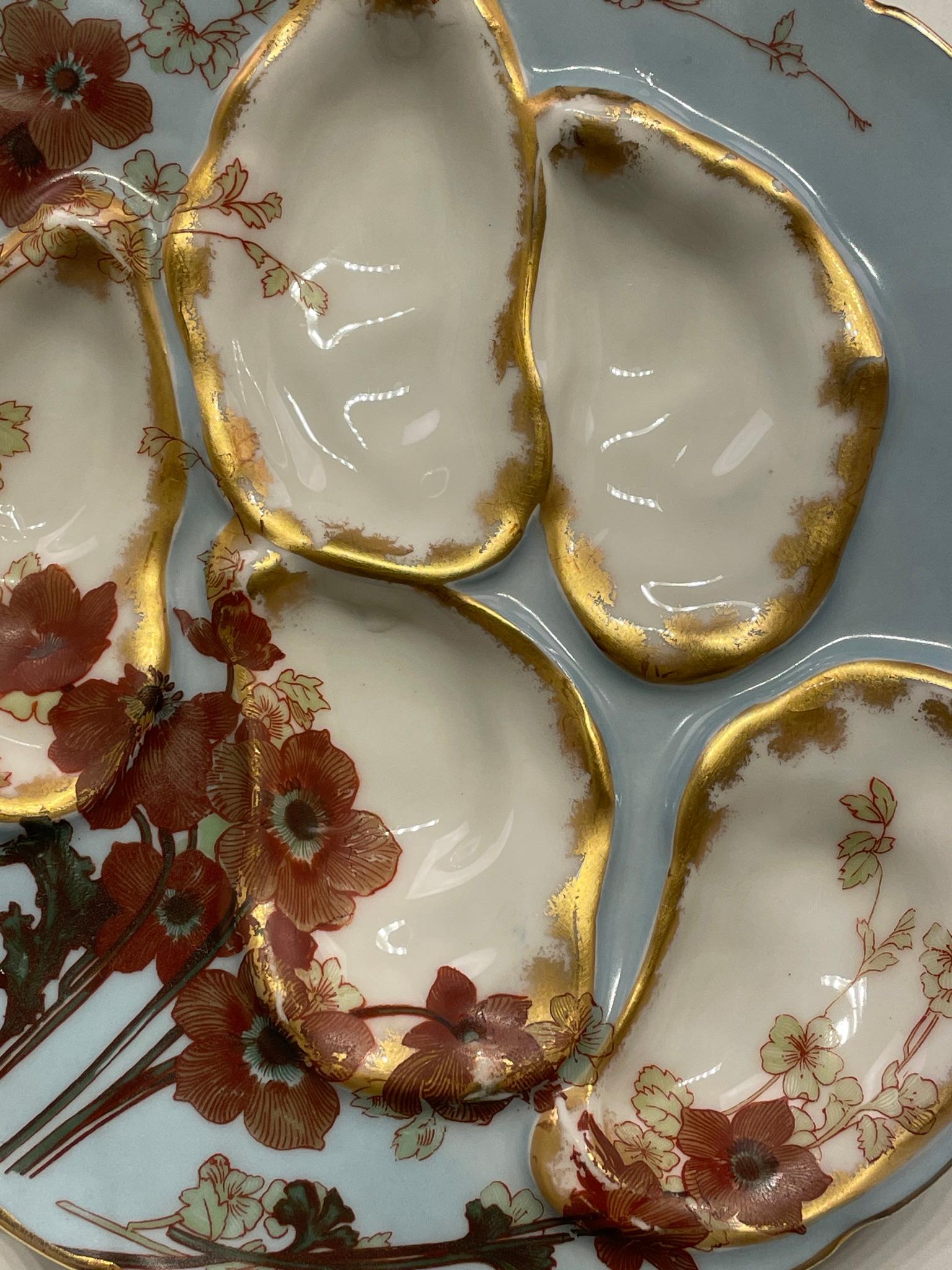 Provincial français Assiette à huîtres en porcelaine française de Limoges fabriquée pour Wright Tyndale  en vente