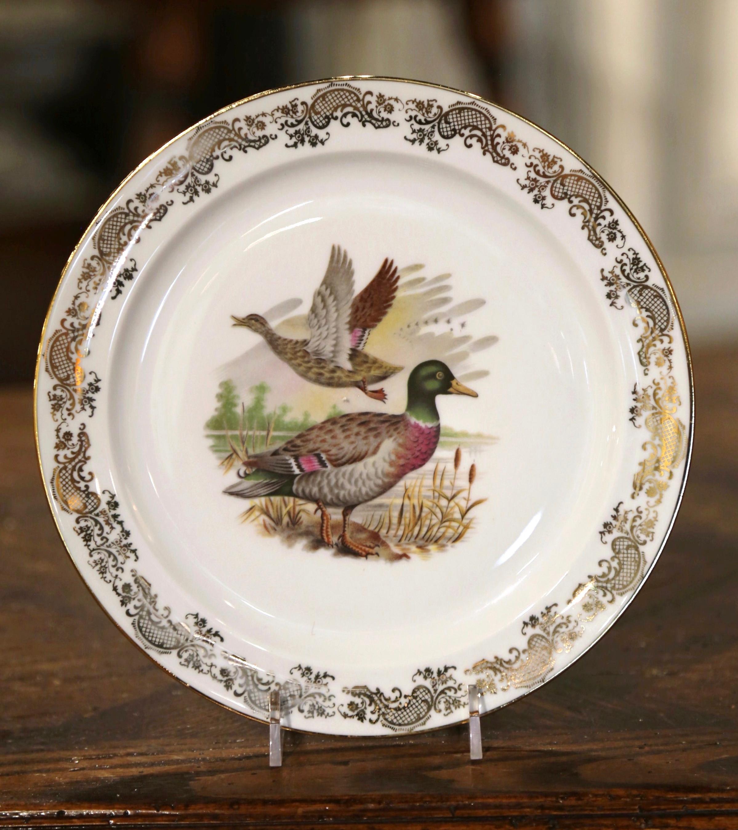  French Limoges Porcelain Service with Bird Motifs Signed Benoit - Set of 13 3