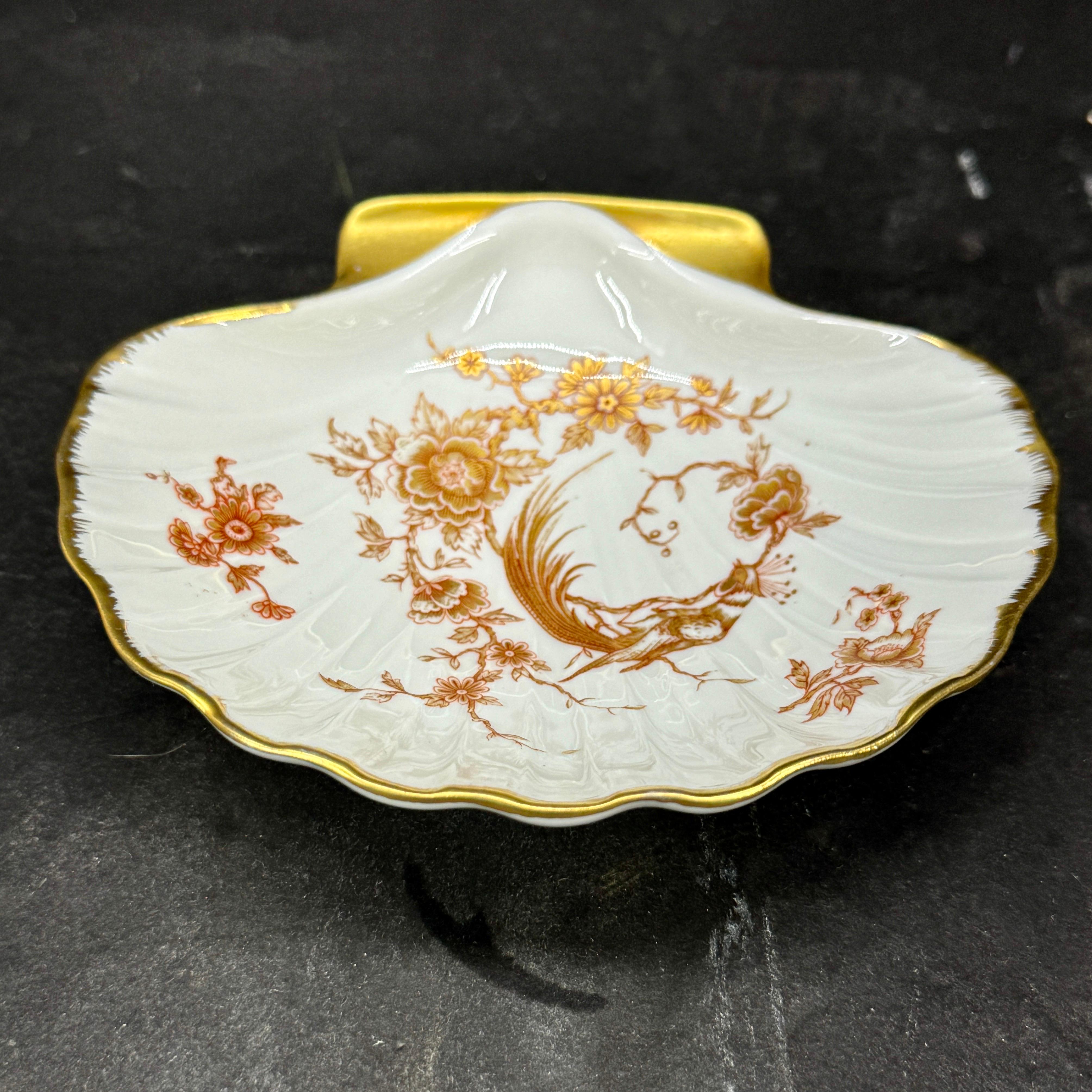 French Limoges Porcelain Shell Gilt Trinket Jewelry Dish Tray For Sale 6