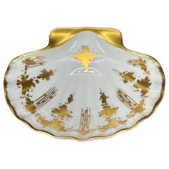 French Limoges Porcelain Shell Gilt Trinket Jewelry Dish Tray
