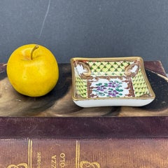 French Limoges Square Porcelain Gilt Trinket Jewelry Dish Tray