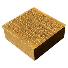 French Line Vautrin Bronze Poem Box with Sonnet by Felix Arvers