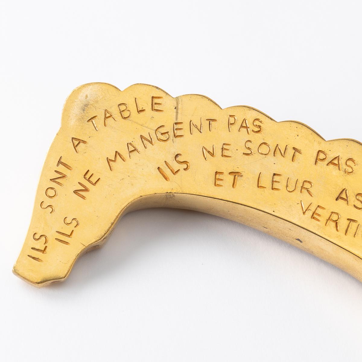 Die französische Linie Vautrin „La Dernire Cne“ letzte Supper-Papierhalter, vergoldete Bronze im Angebot 1