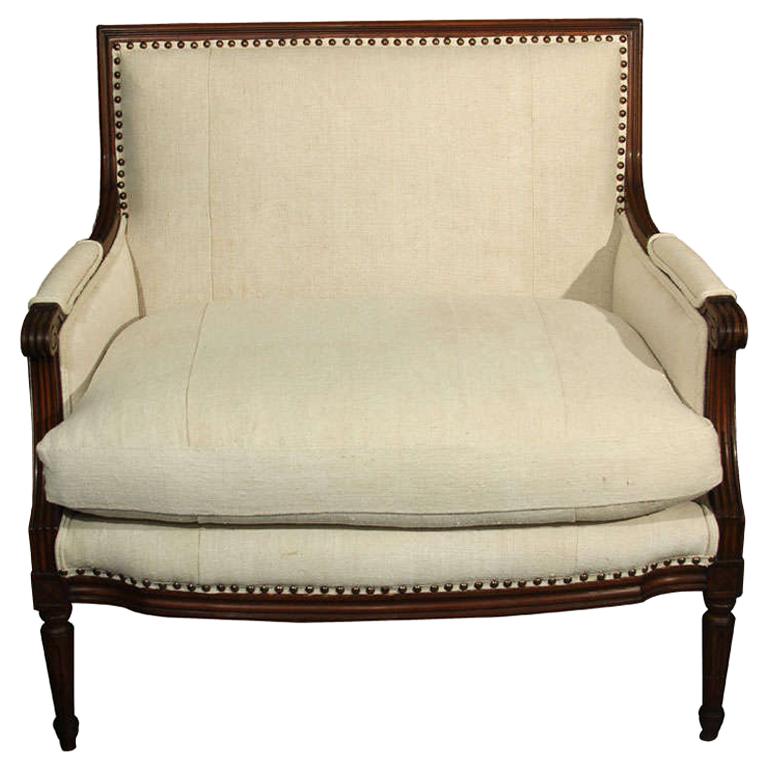French Linen Loveseat For Sale