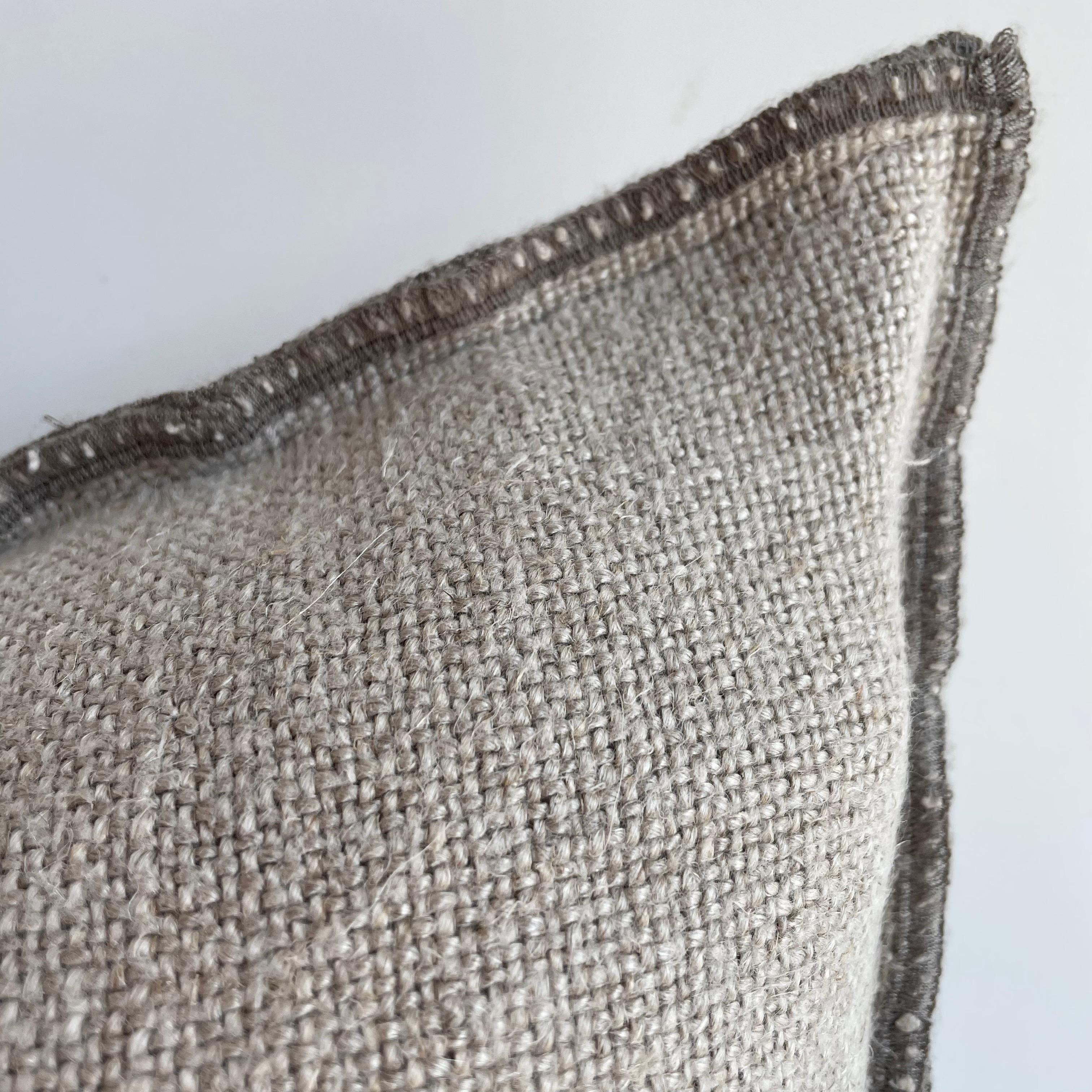 Contemporary French Linen Lumbar Pillow For Sale