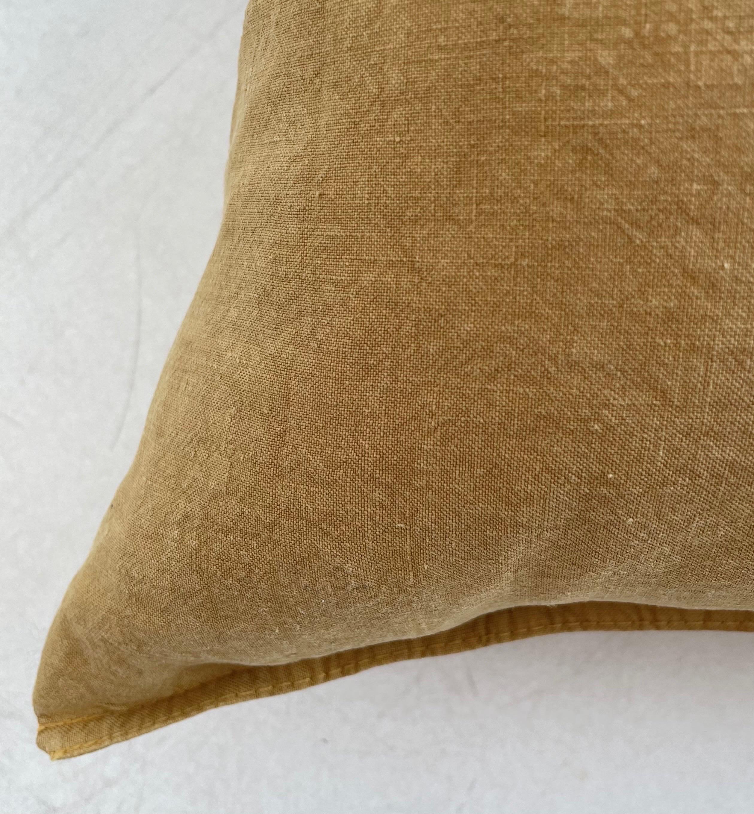 French Linen Lumbar Pillow For Sale 1