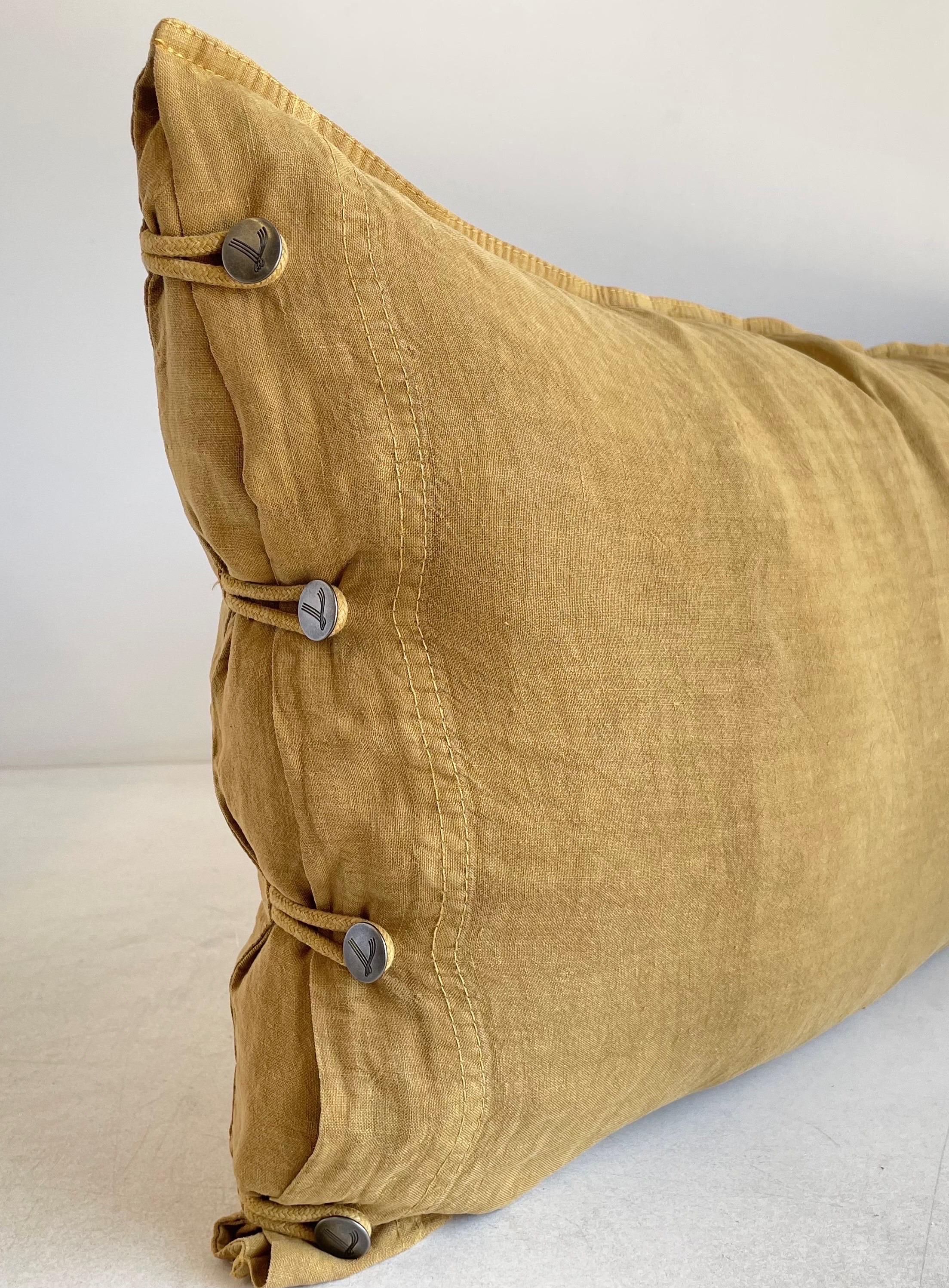 French Linen Lumbar Pillow For Sale 3