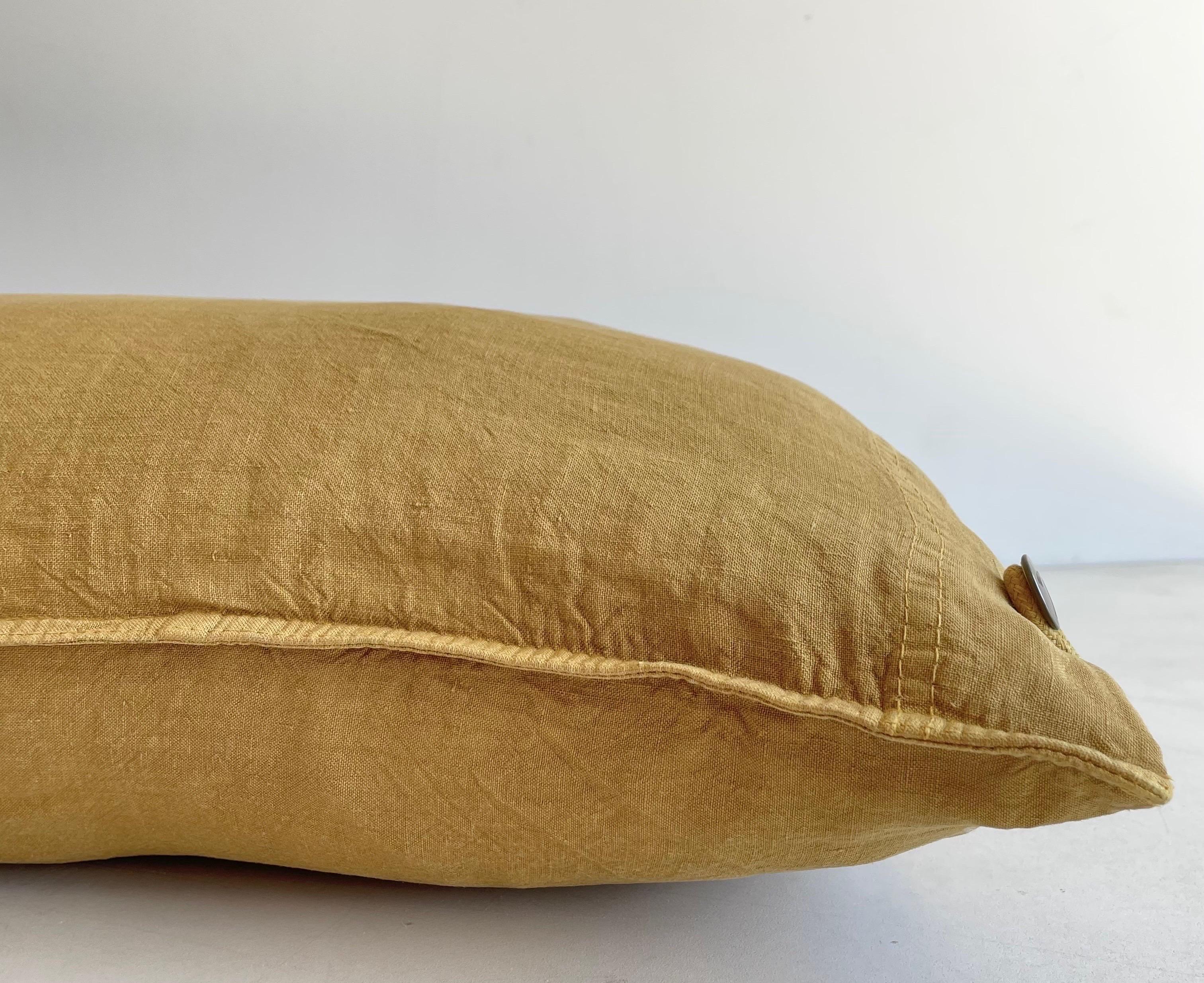 French Linen Lumbar Pillow For Sale 4