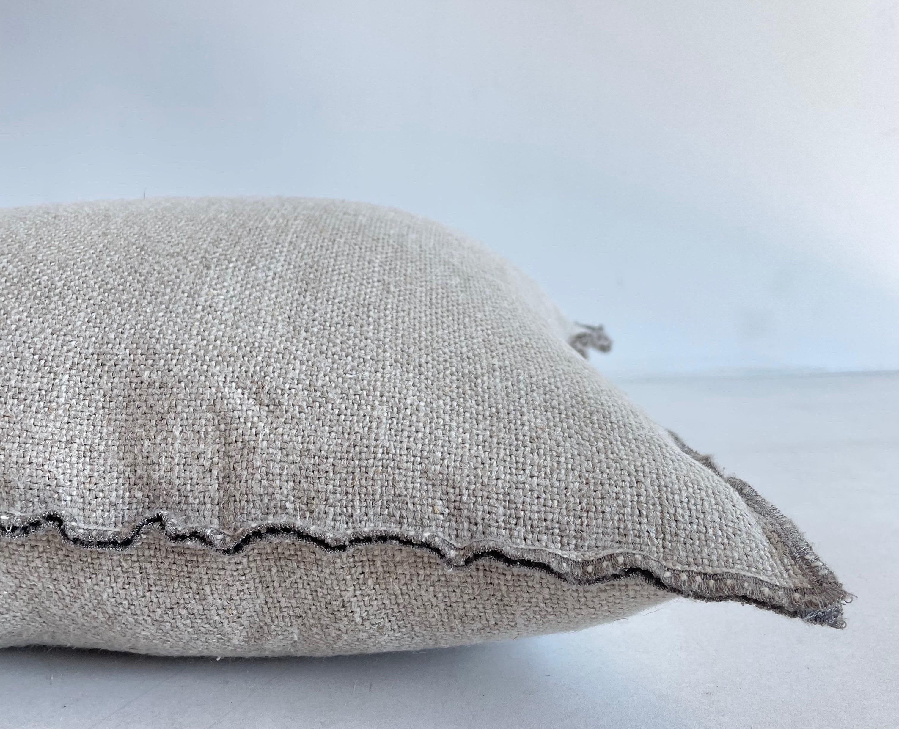 French Linen Lumbar Pillow For Sale 5