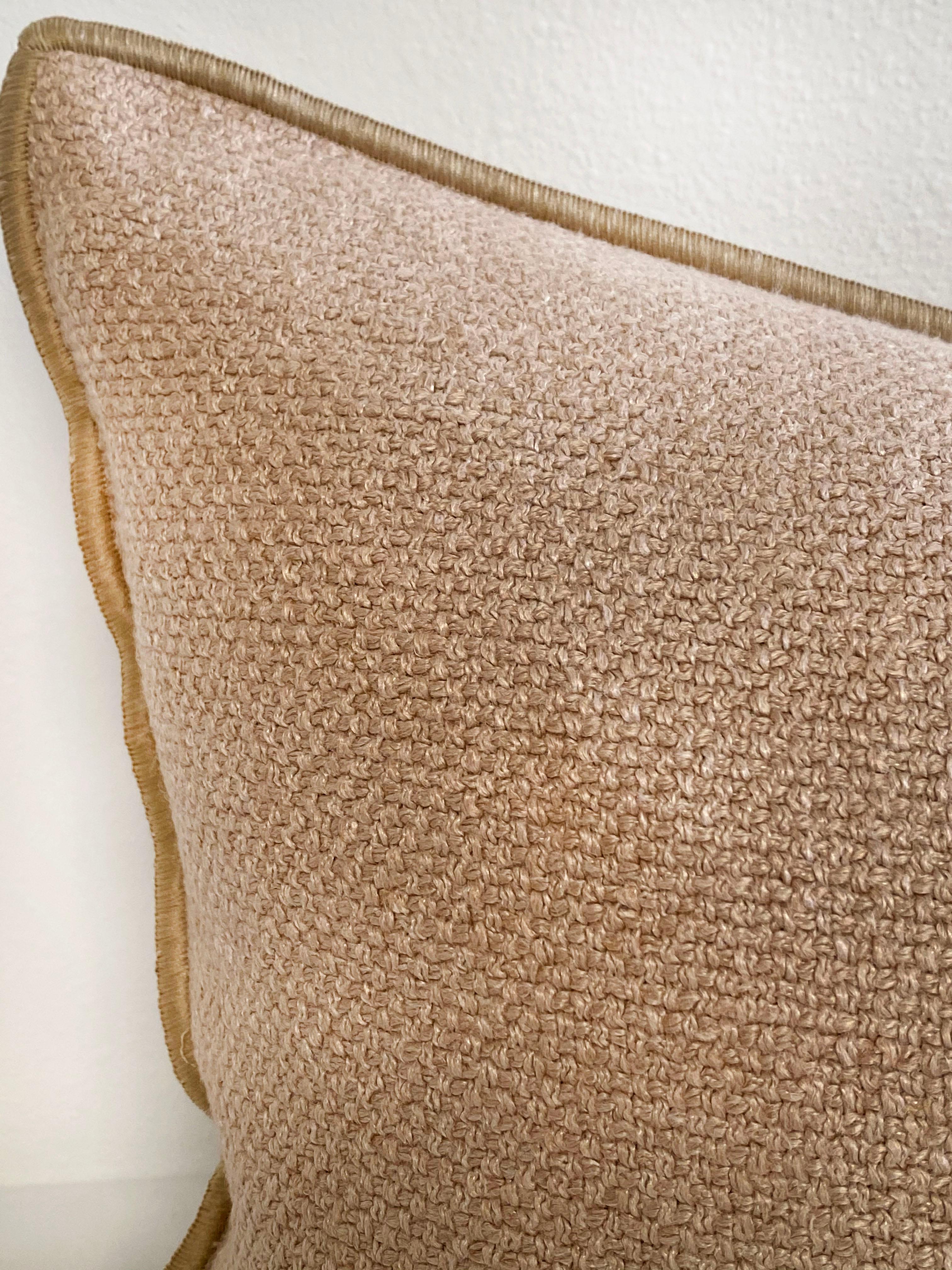 French Linen Nude Blush Accent Lumbar Pillow In New Condition In Brea, CA
