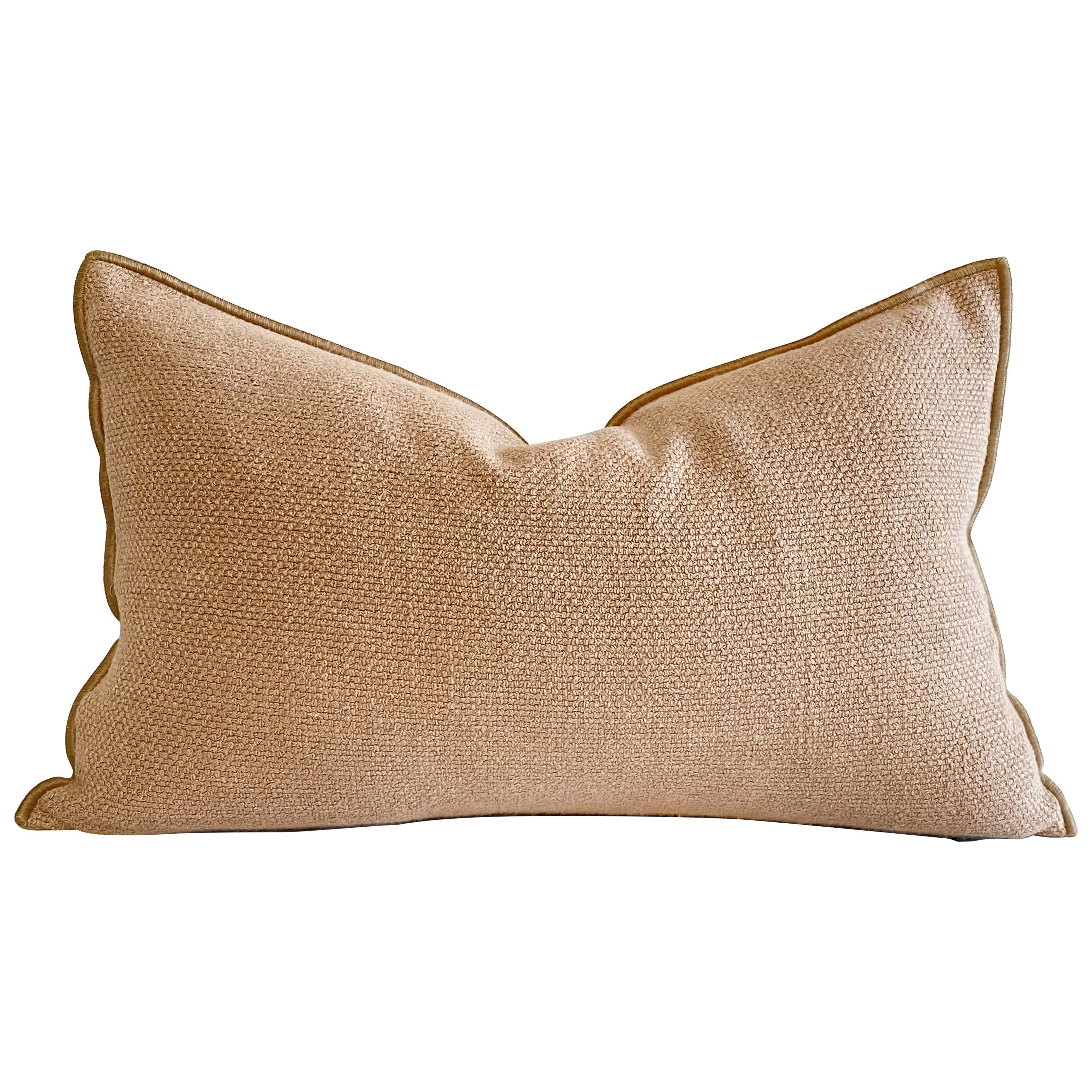 French Linen Nude Blush Accent Lumbar Pillow