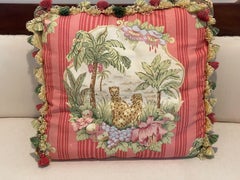 French Linen Safari Tiger Pillow Feather Down Insert