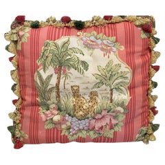Almohada de plumas de lino francés Safari Tigre Inserto de plumas