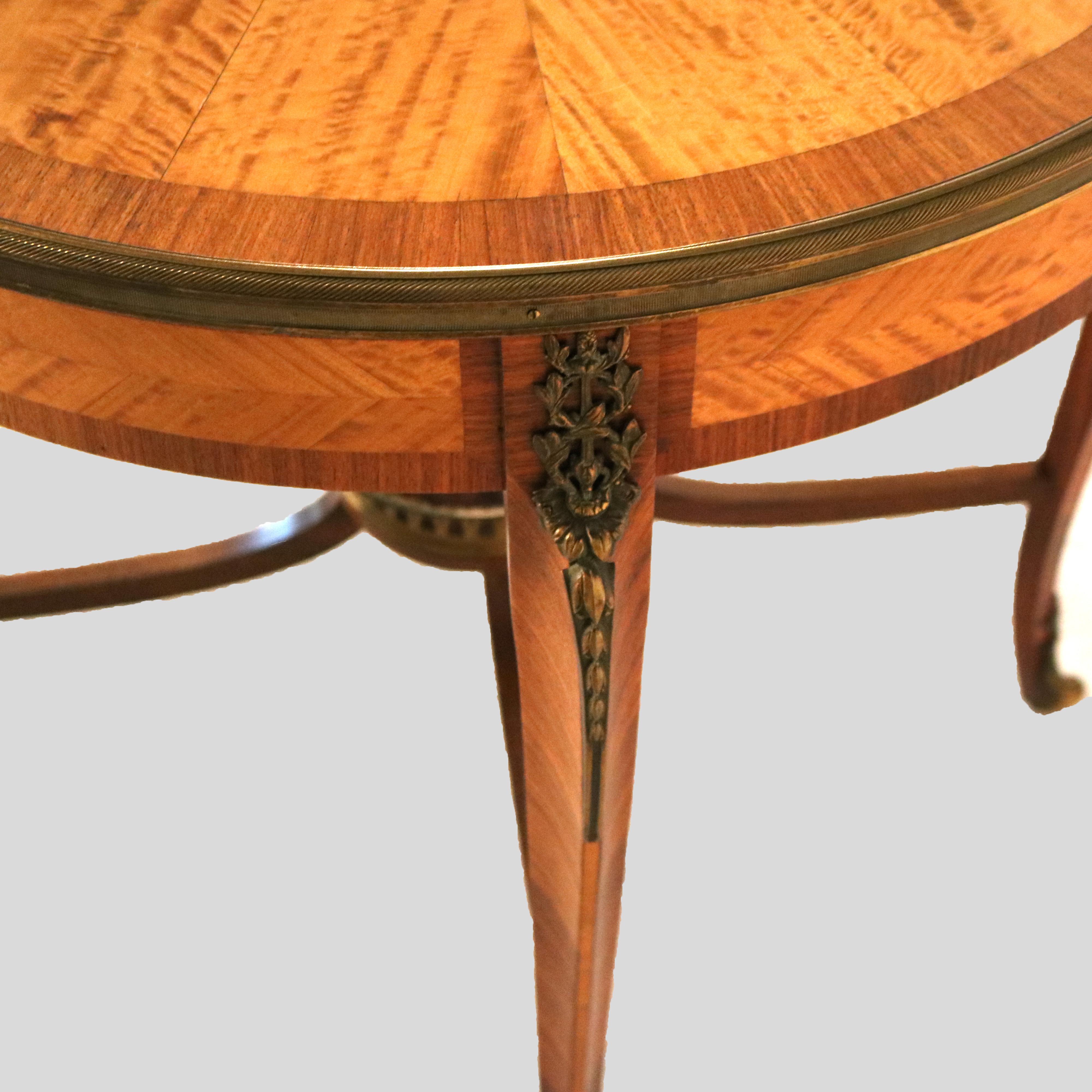 Francois Linke inspirierter Kreuzband-Mitteltisch aus Seidenholz, Palisanderholz und Goldbronze im Angebot 3