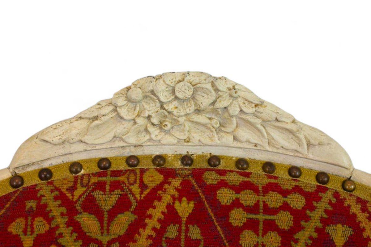 Fauteuil français Litlle rouge et or jaune, style Louis XV, France Napoléon 3 en vente 2