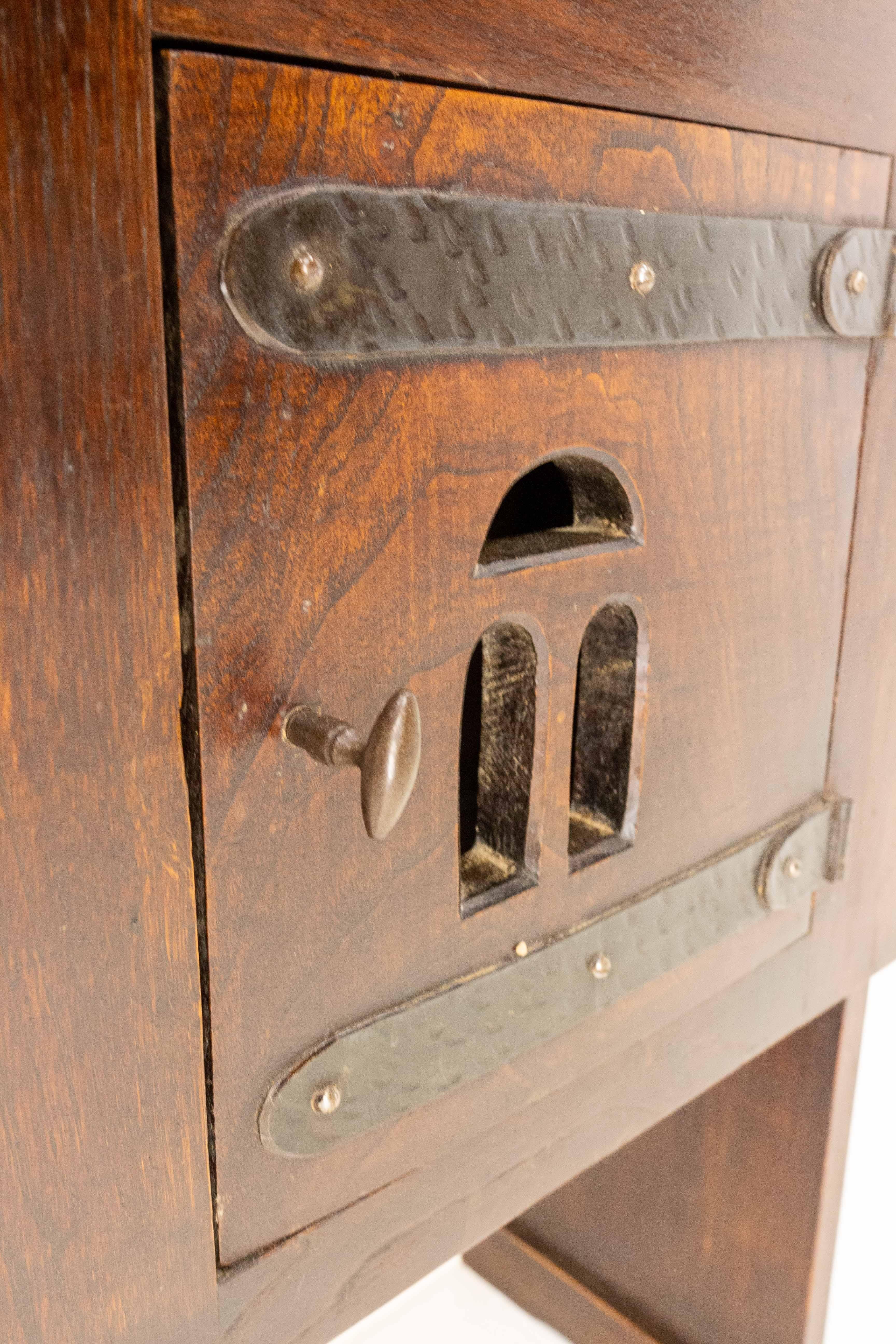 French Little Console or Nightstand Elm Bedside Table Spanish Style