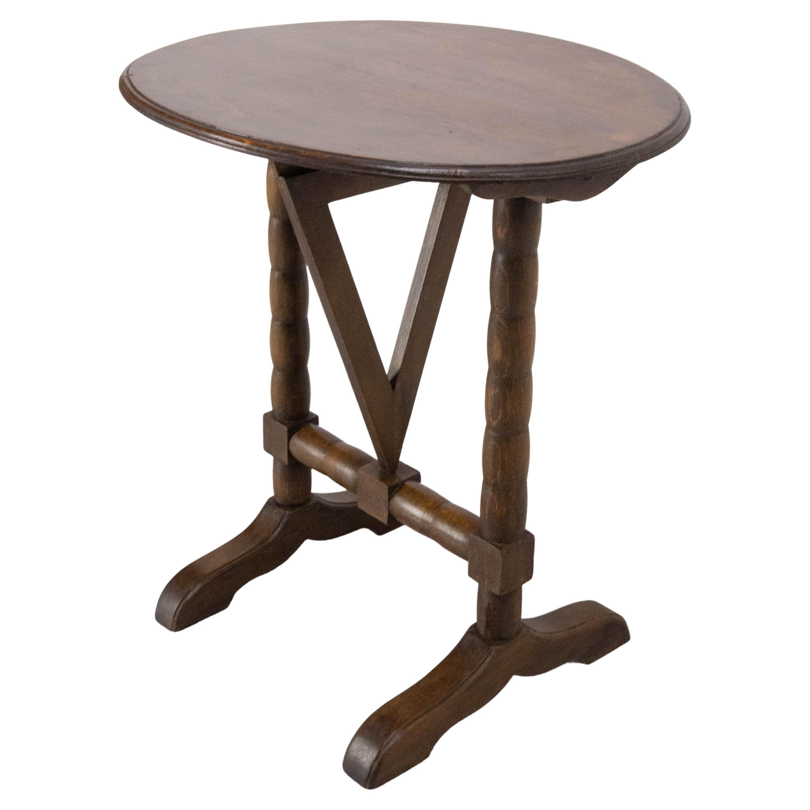 French Little Gueridon Foldable Side Table Called Winemaker's Table 19th Century